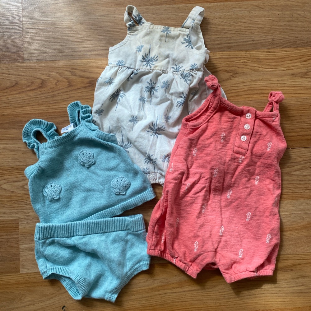 Lot of 0-3 Month Baby Rompers
